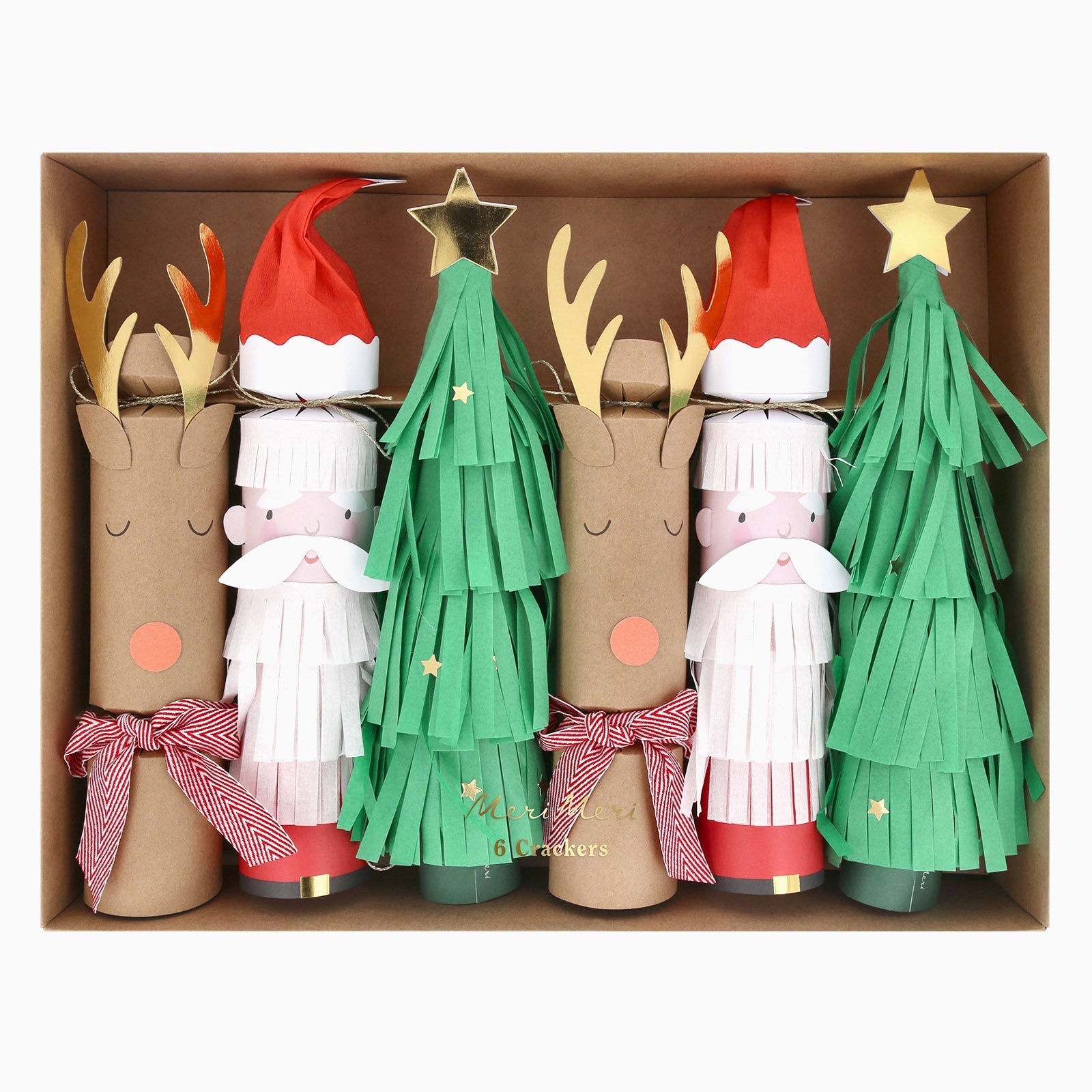 Meri Meri Santa, Reindeer & Tree Crackers