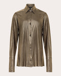 Kareena Metallic Lamé Mini Shirt Dress