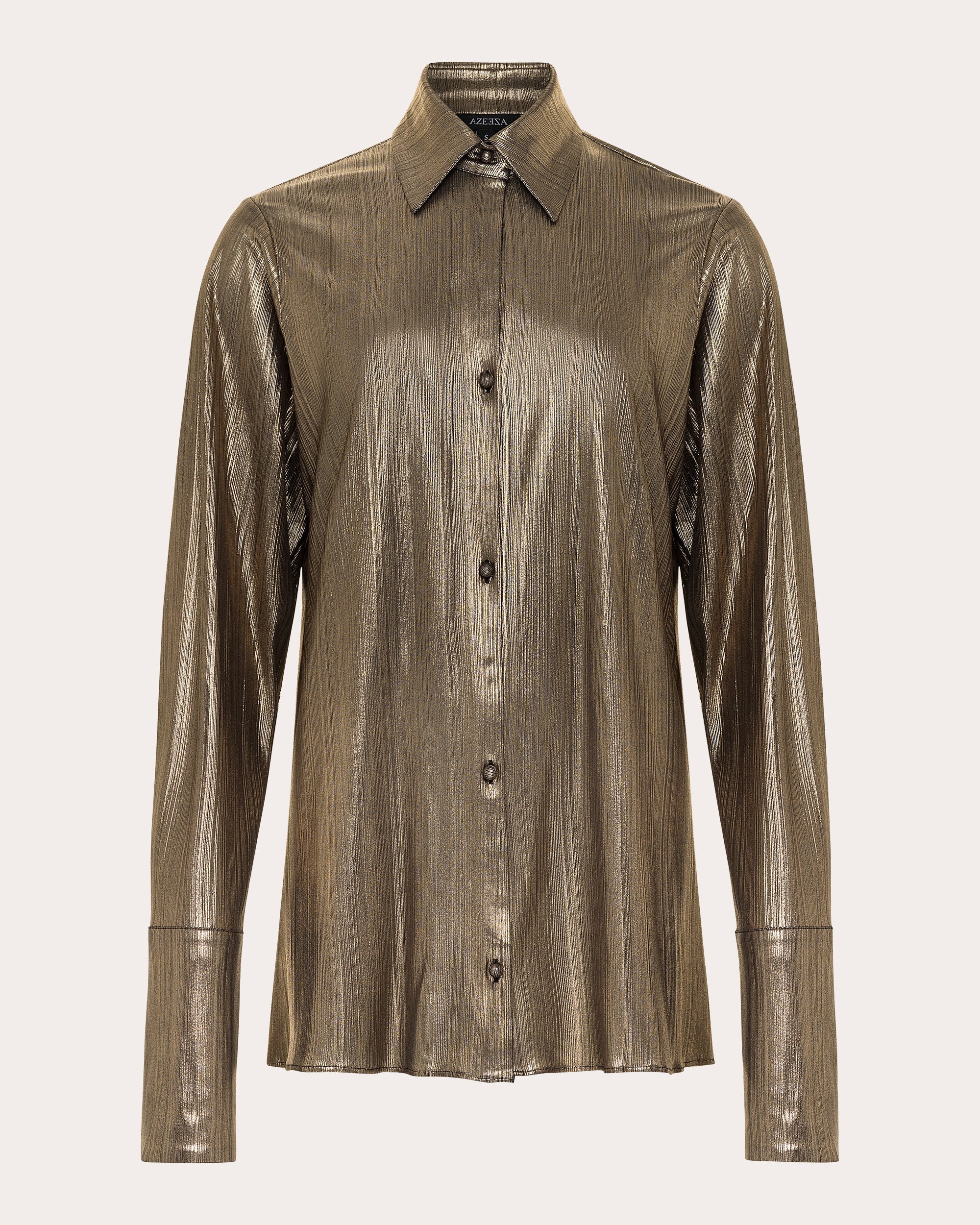Kareena Metallic Lamé Mini Shirt Dress