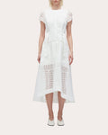 Broderie Anglaise Cotton Paneled Midi Dress