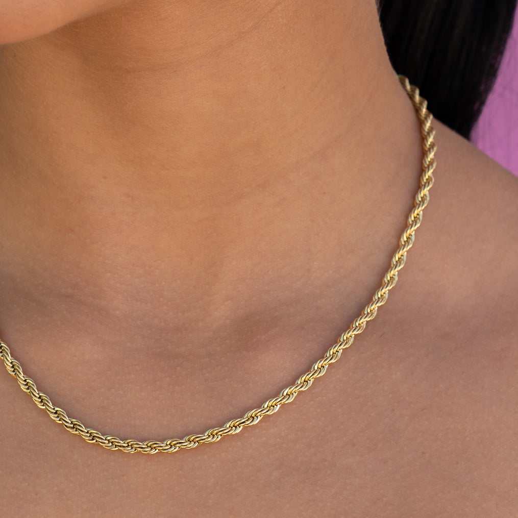 GLD Rope Necklace in Yellow Gold - 4mm