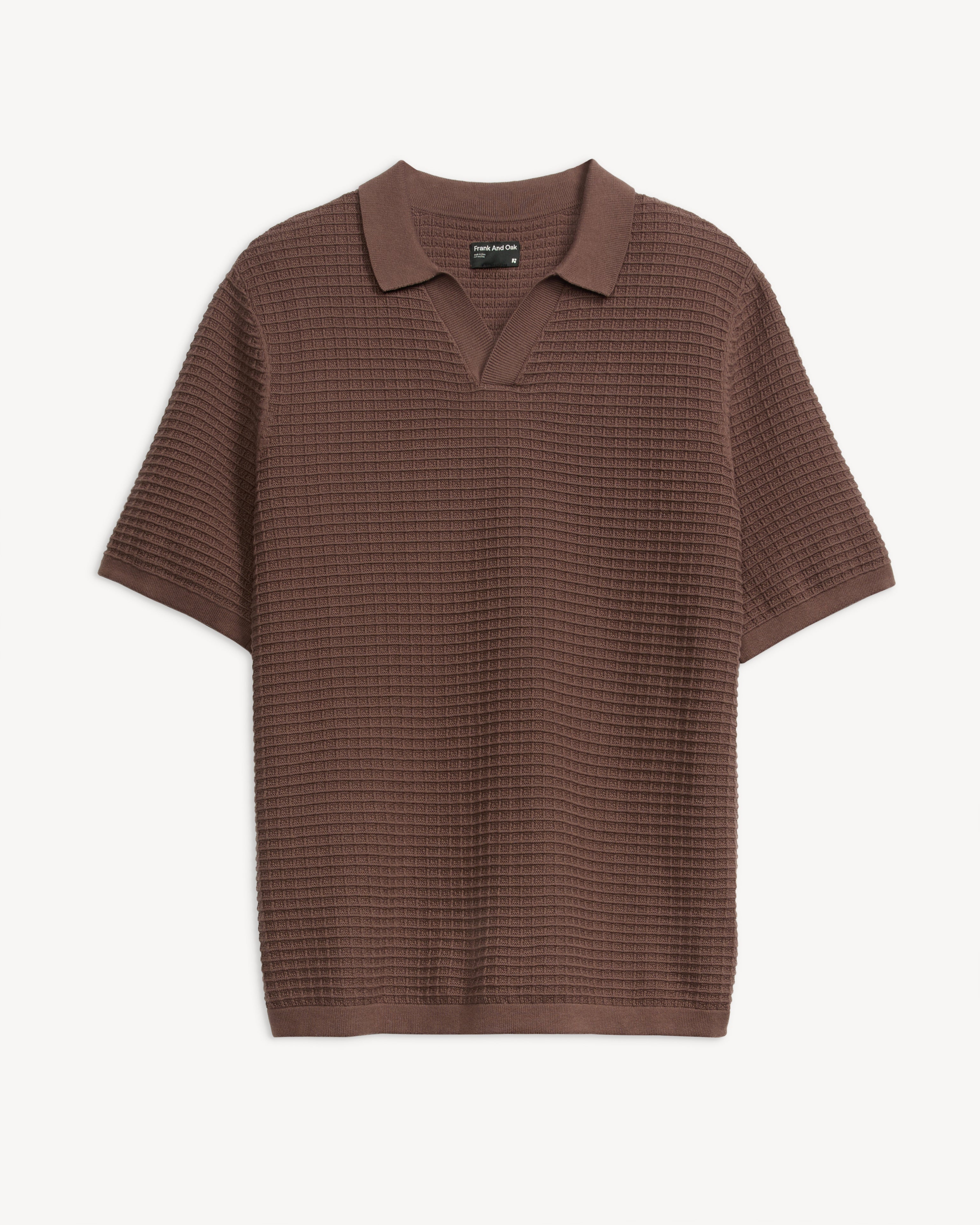 JOHNNY COLLAR WAFFLE KNIT