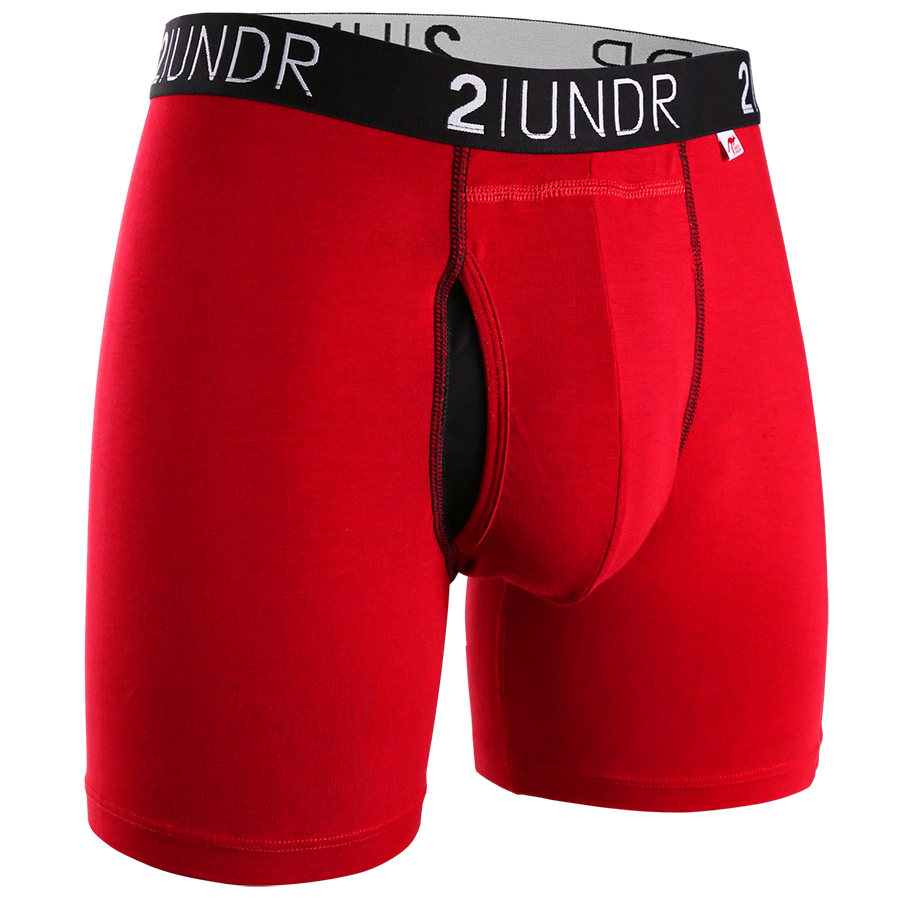 Swing Shift 6" Boxer Brief - Red/Red