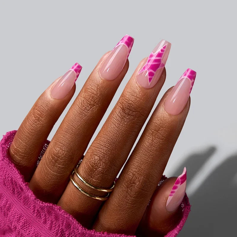 Star Bloom Medium Ballerina - Soft Gel Press On