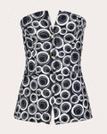 Lucca Printed Denim Peplum Top