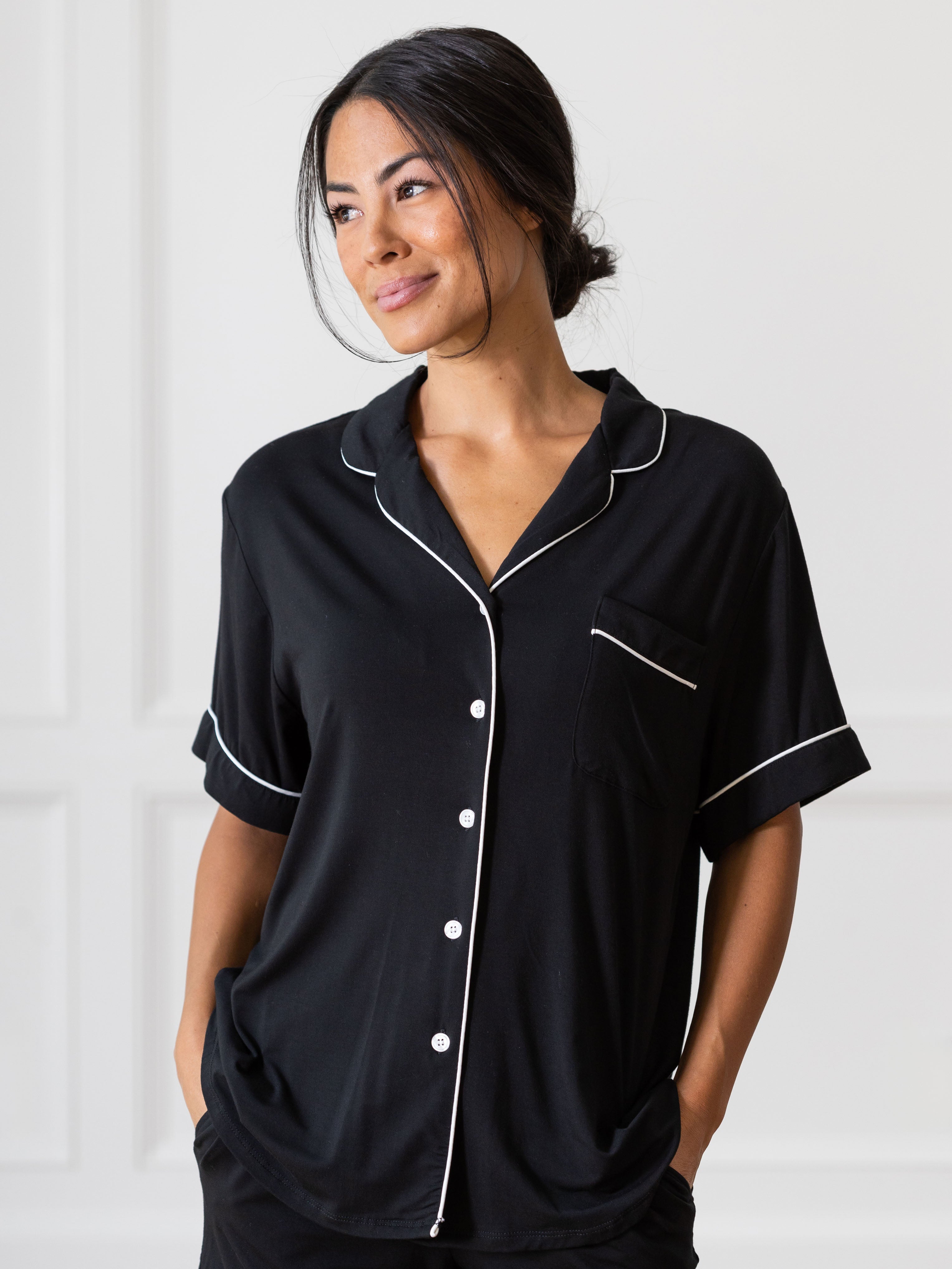 Women's Bamboo Stretch-Knit Short Sleeve Pajama Top - Wholesale