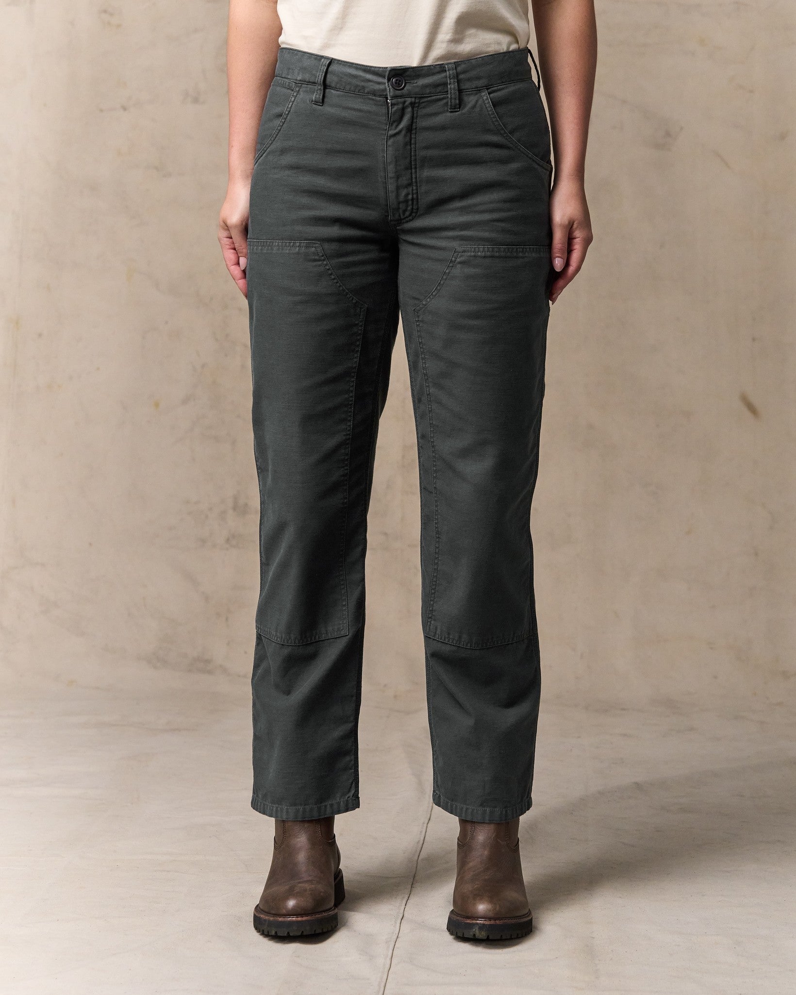 Women's Reverse Sateen Double Front Pants - Faded Black