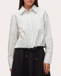 Stripe Poplin Drawcord Button-Up
