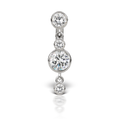 3-4 Cubic Zirconia with Double Dangle Barbell