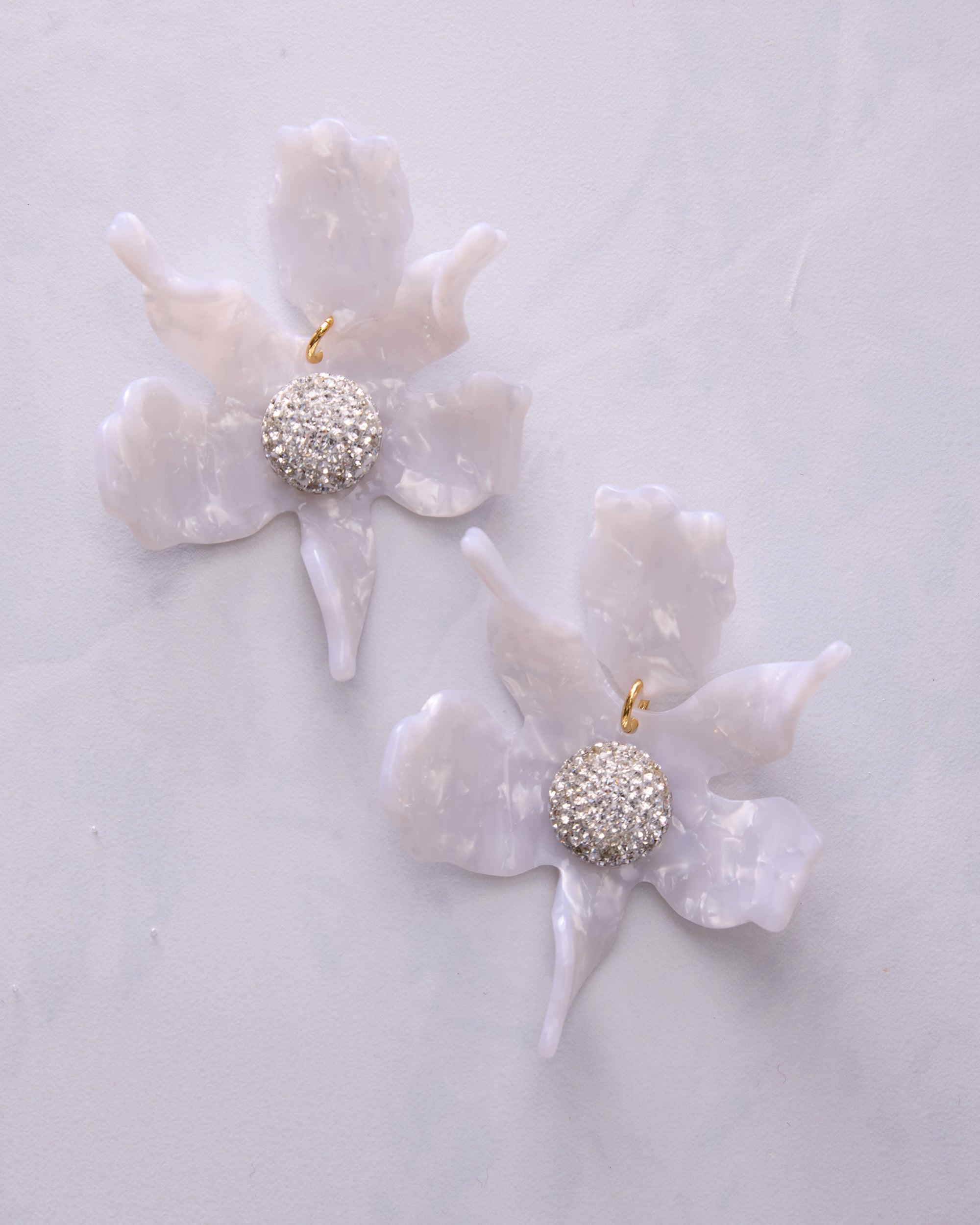 Mother of Pearl - Crystal Lily Earrings - Lele Sadoughi