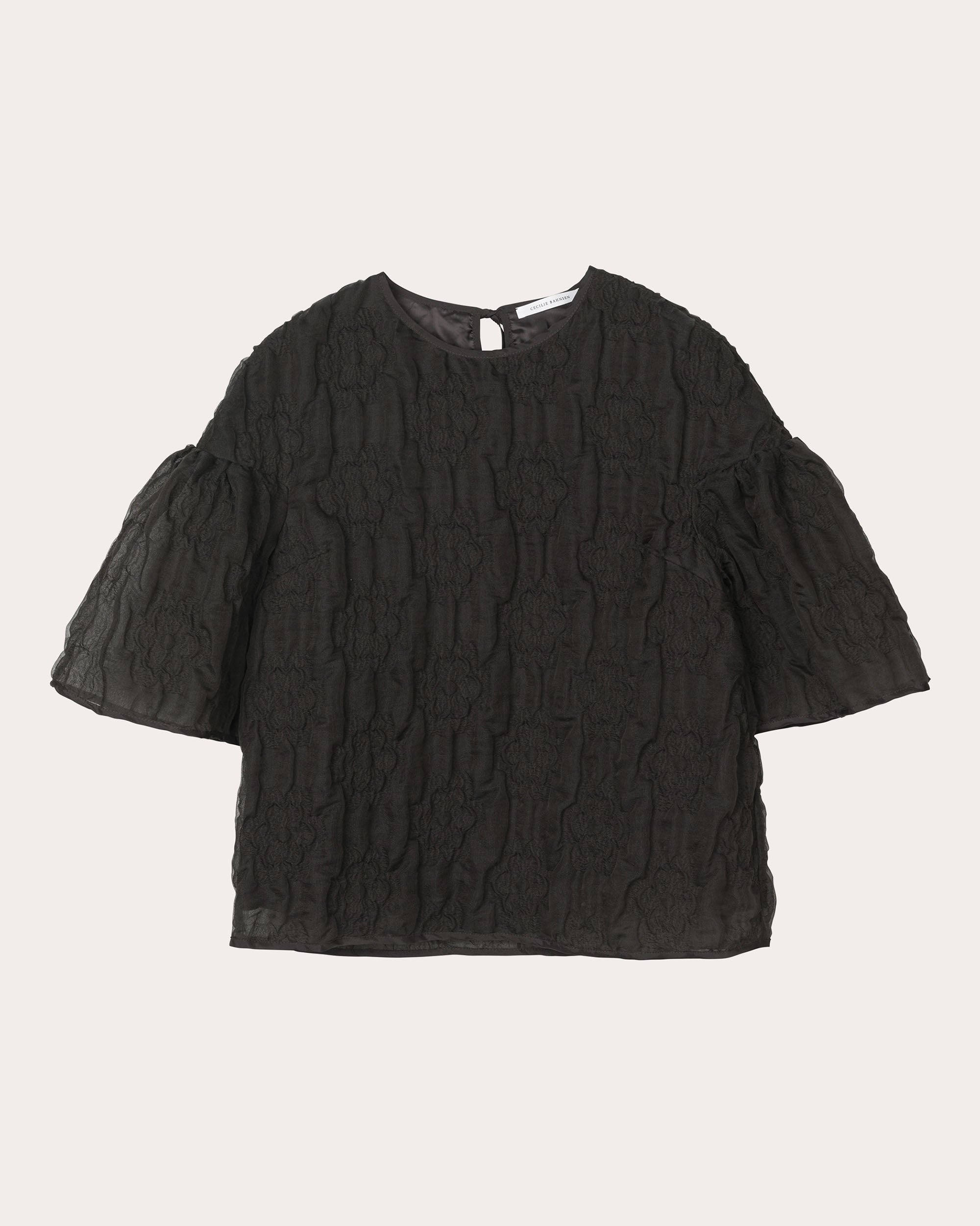Bryndis Gathered Matelassé Empire-Waist Top