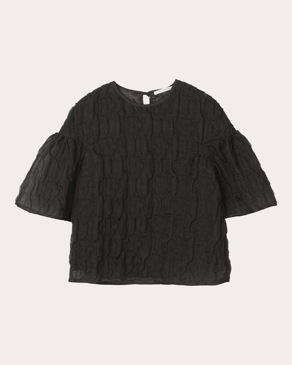 Bryndis Gathered Matelassé Empire-Waist Top