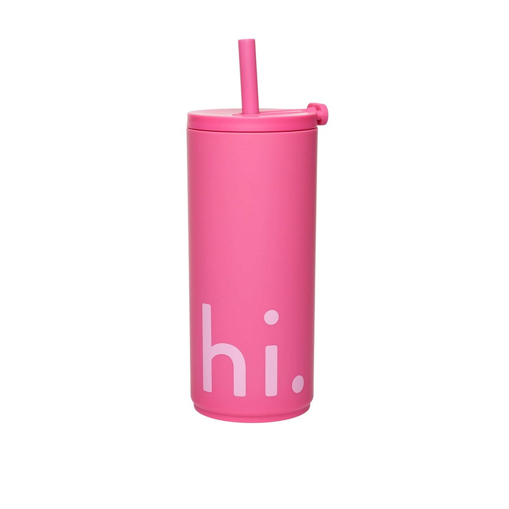 Travel cup with straw 500ml with soft coating