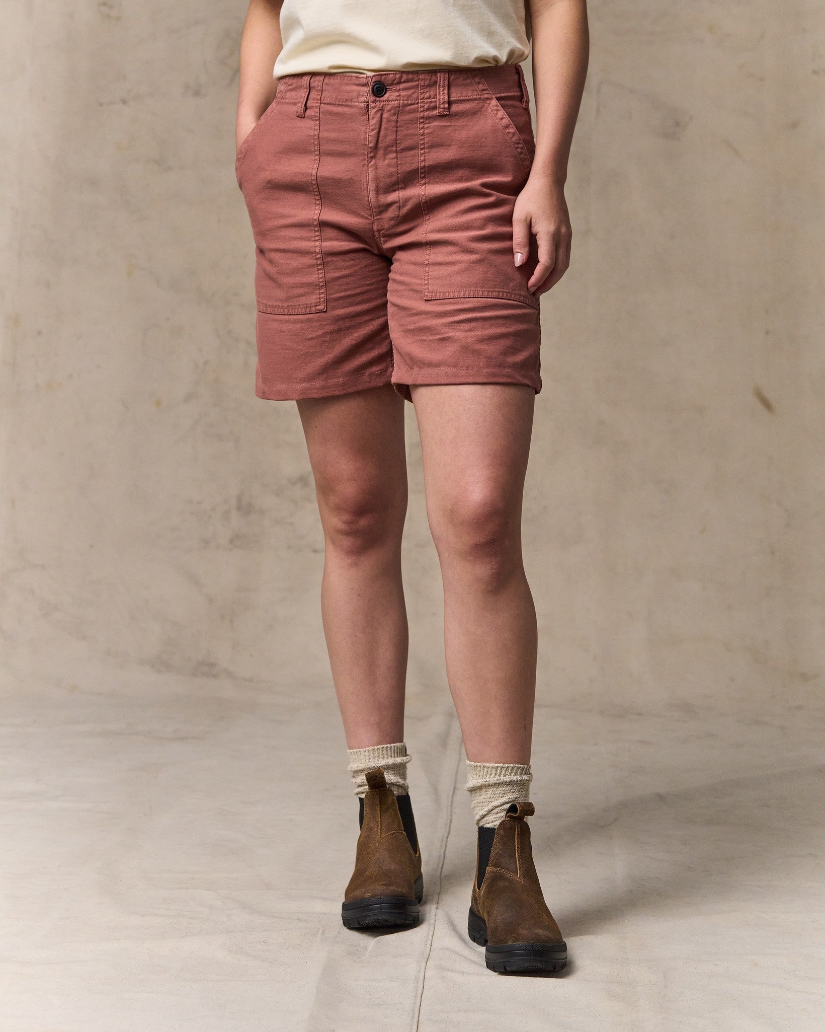 Women's Reverse Sateen Supply Shorts - Mahogany