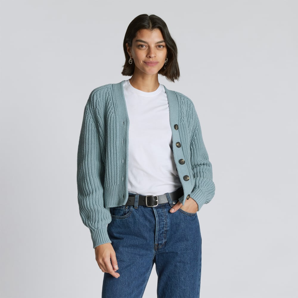 The Texture Cotton Cardigan | Blue Shadow
