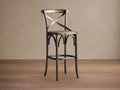 Cadence Barstool with Rattan Seat in Dark Brown