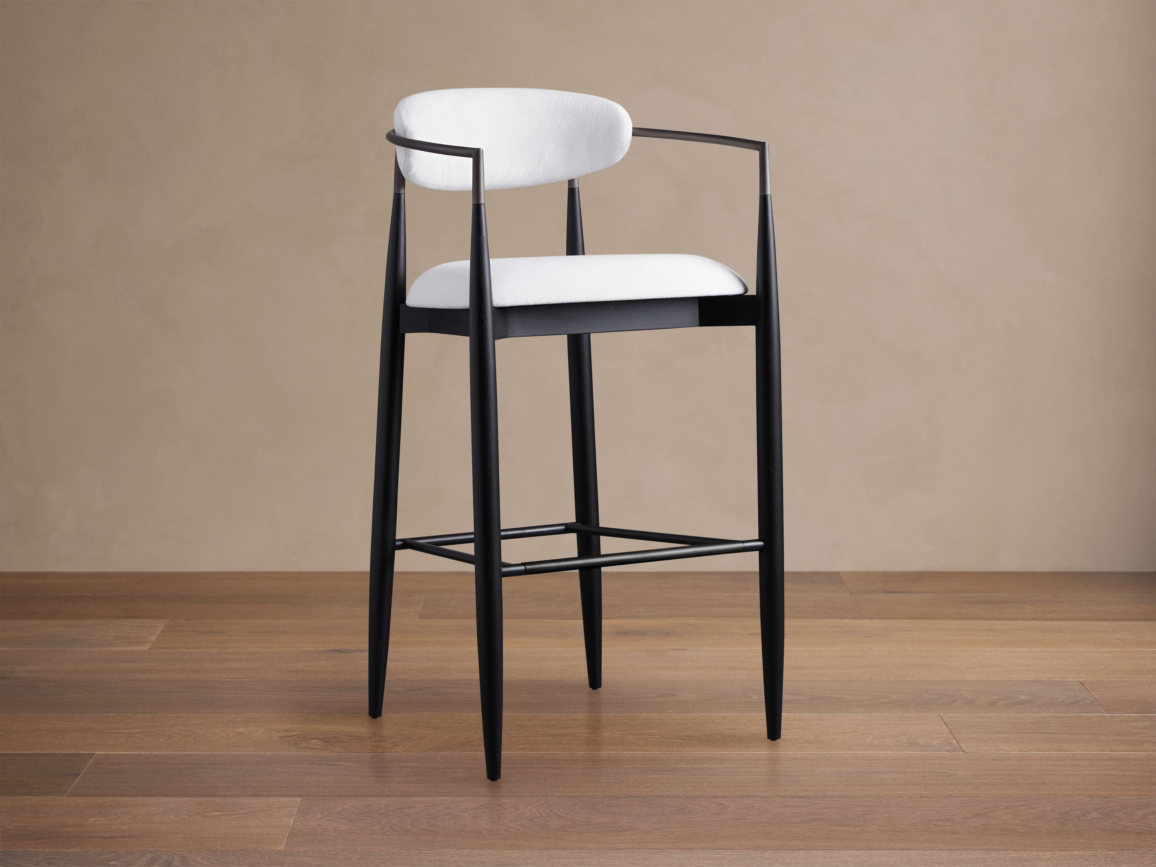 Jagger Stool in Black with Antique Pewter