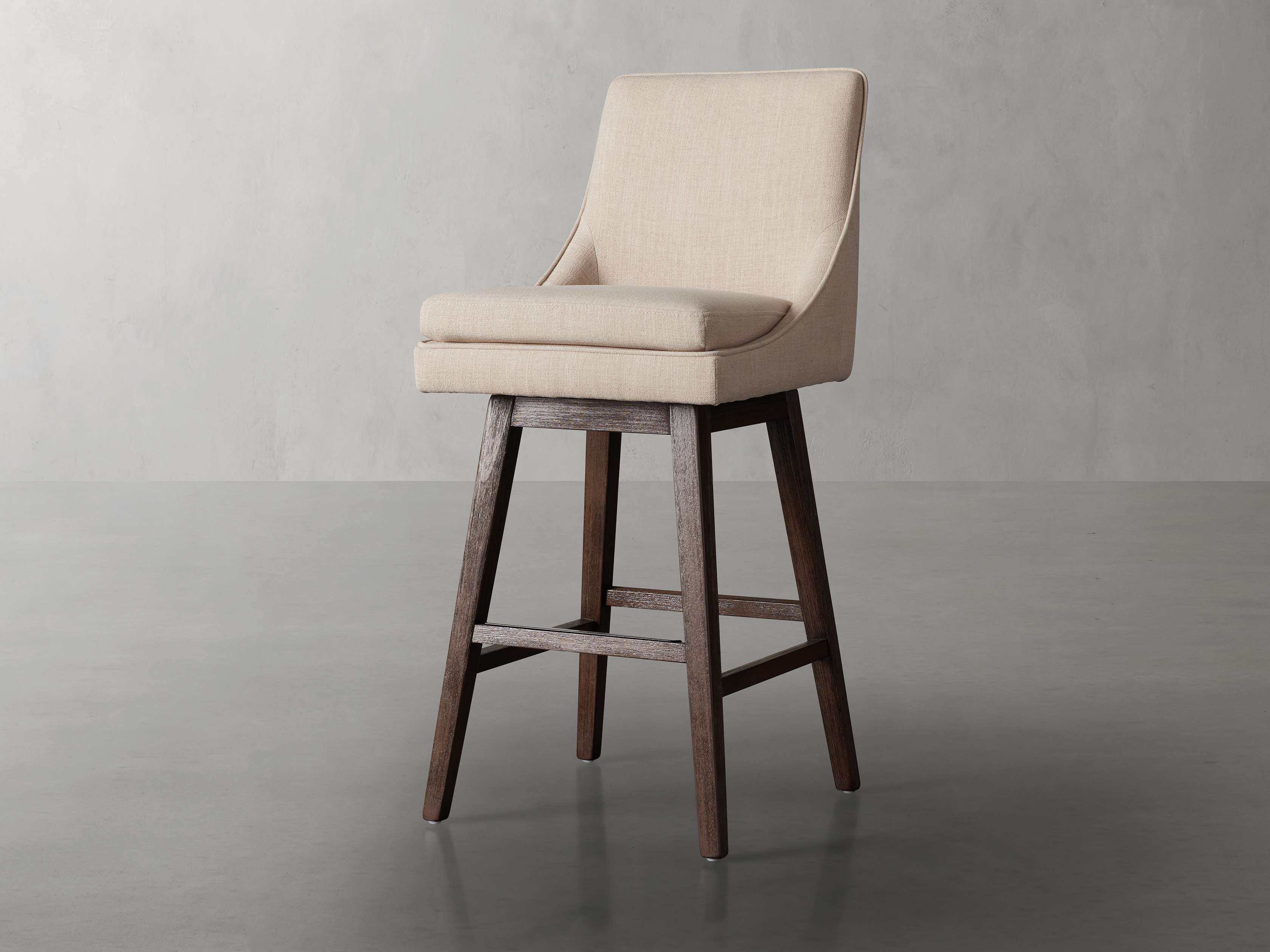 Lunden Swivel Barstool in Nomad Linen