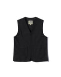 Burnham Boiled Wool Zip Up Vest  - Charcoal