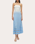 Larken Gingham Laser-Cut Midi Skirt