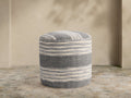 Striped Round Performance Pouf