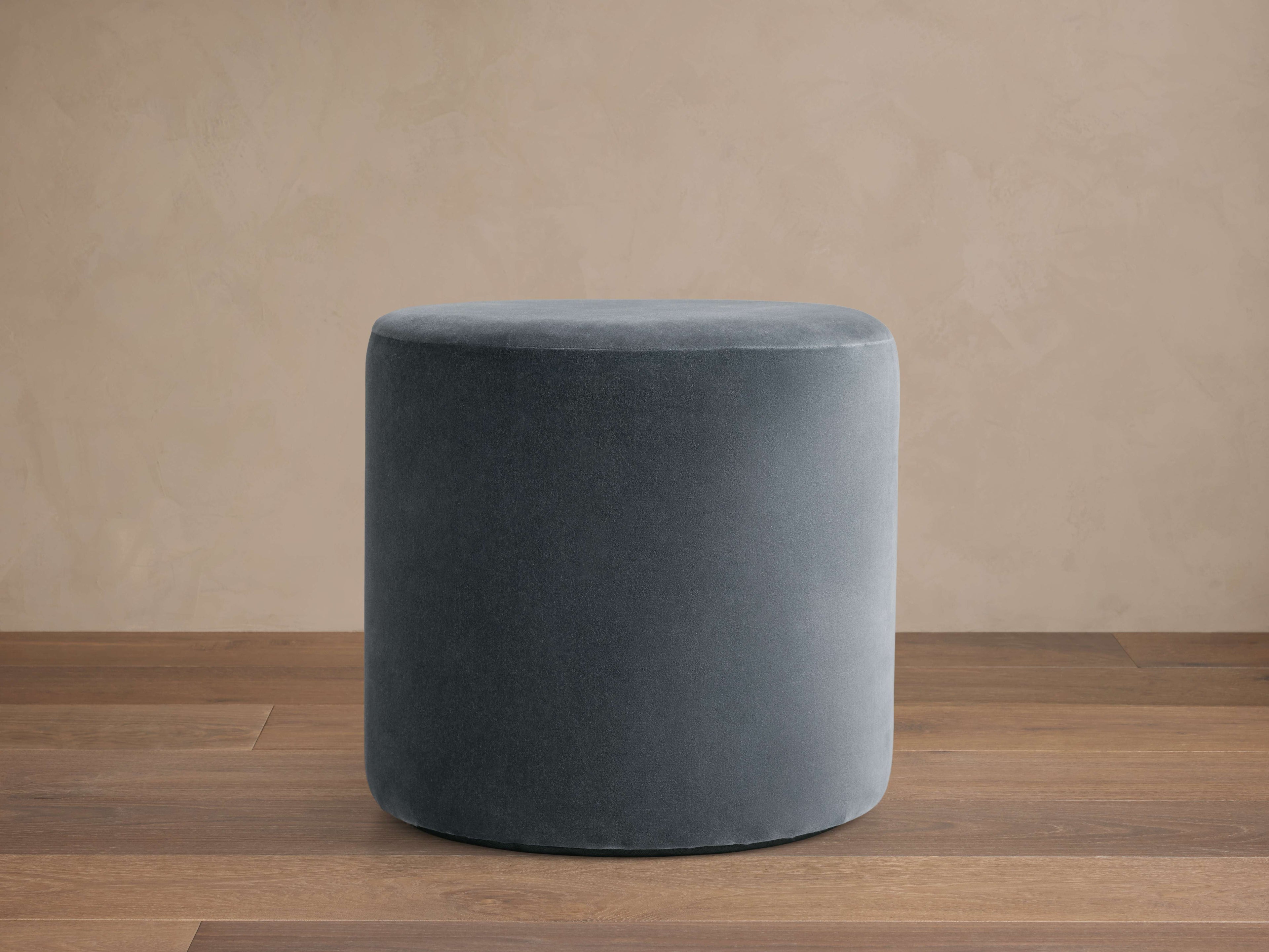 Velvet Round Pouf