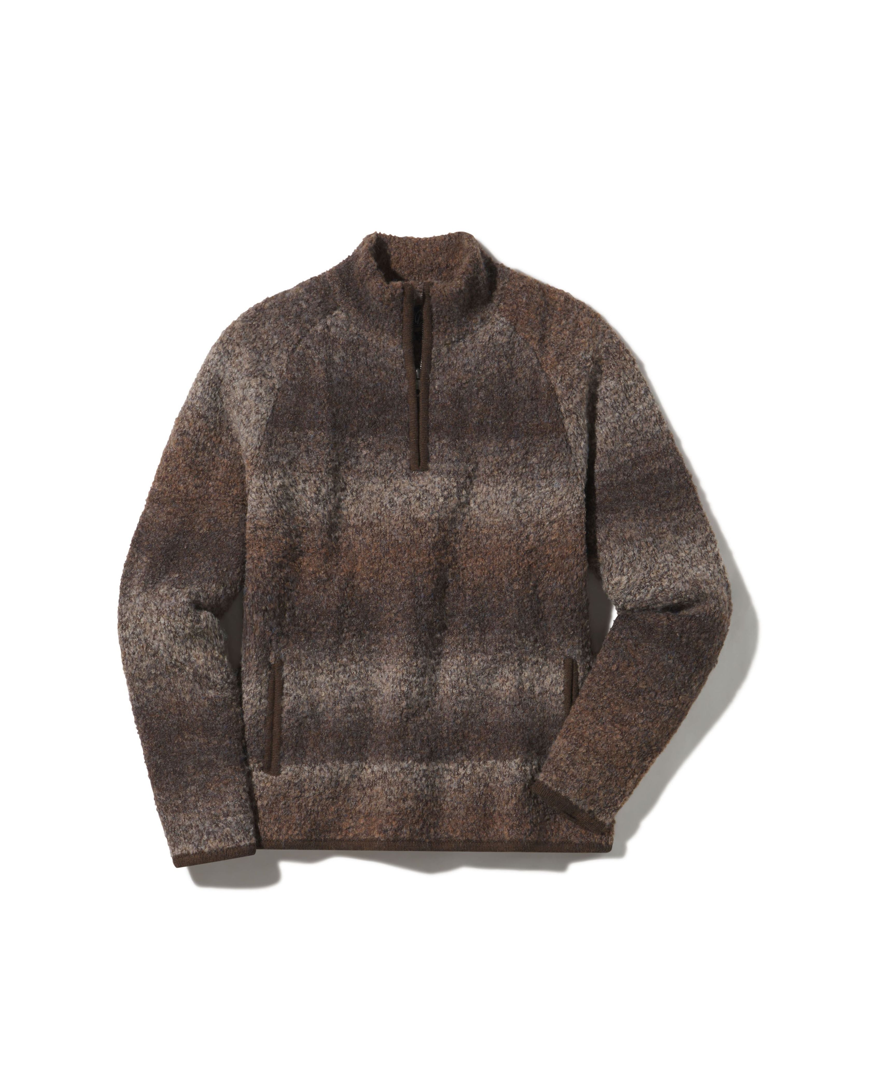 Ambassador Boucle Half Zip Sweater - Brown