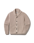 Shaker Stitch Cotton Shawl Cardigan Sweater - Peyote