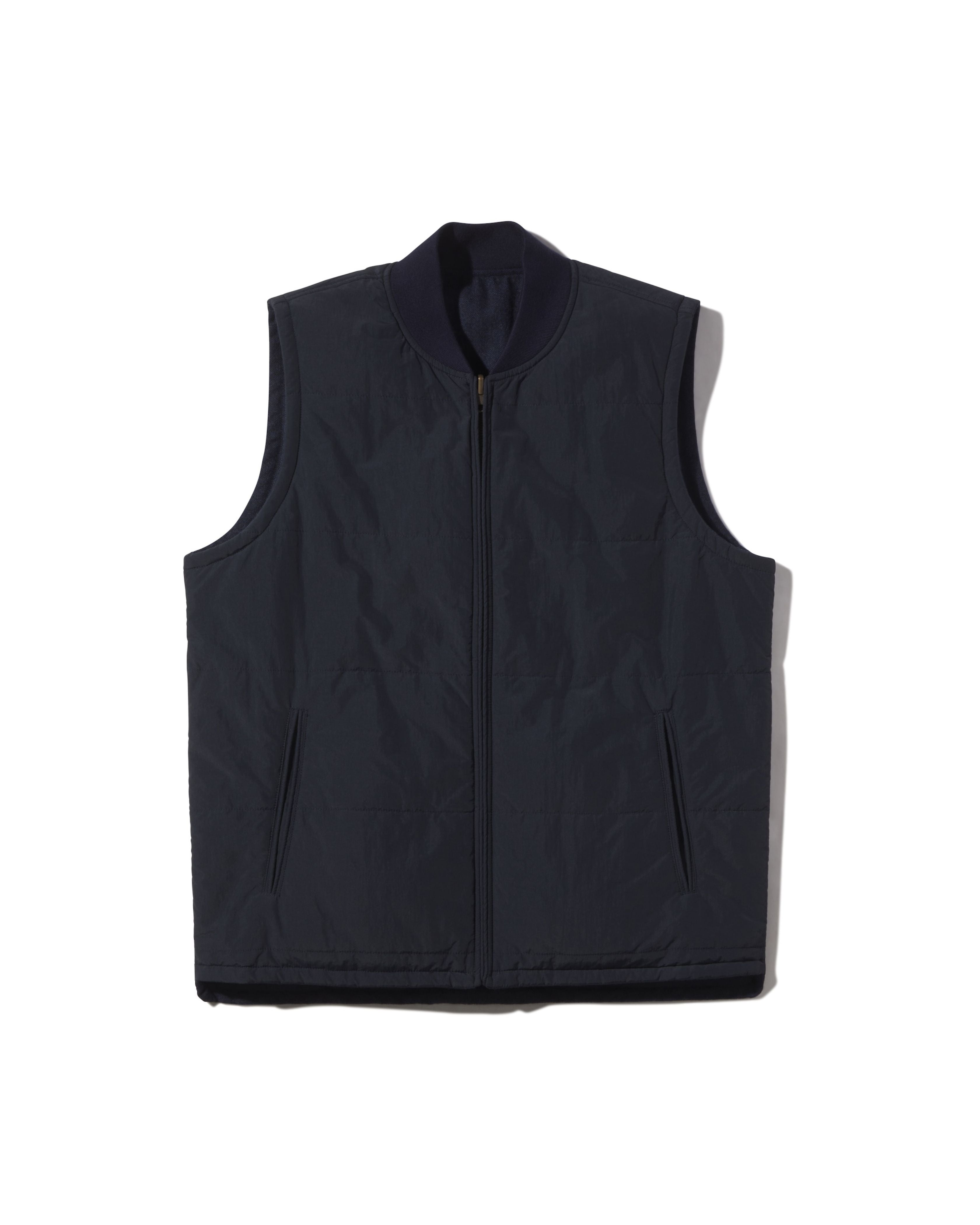 Mackay Wool Quilted Reversible Vest - Navy *