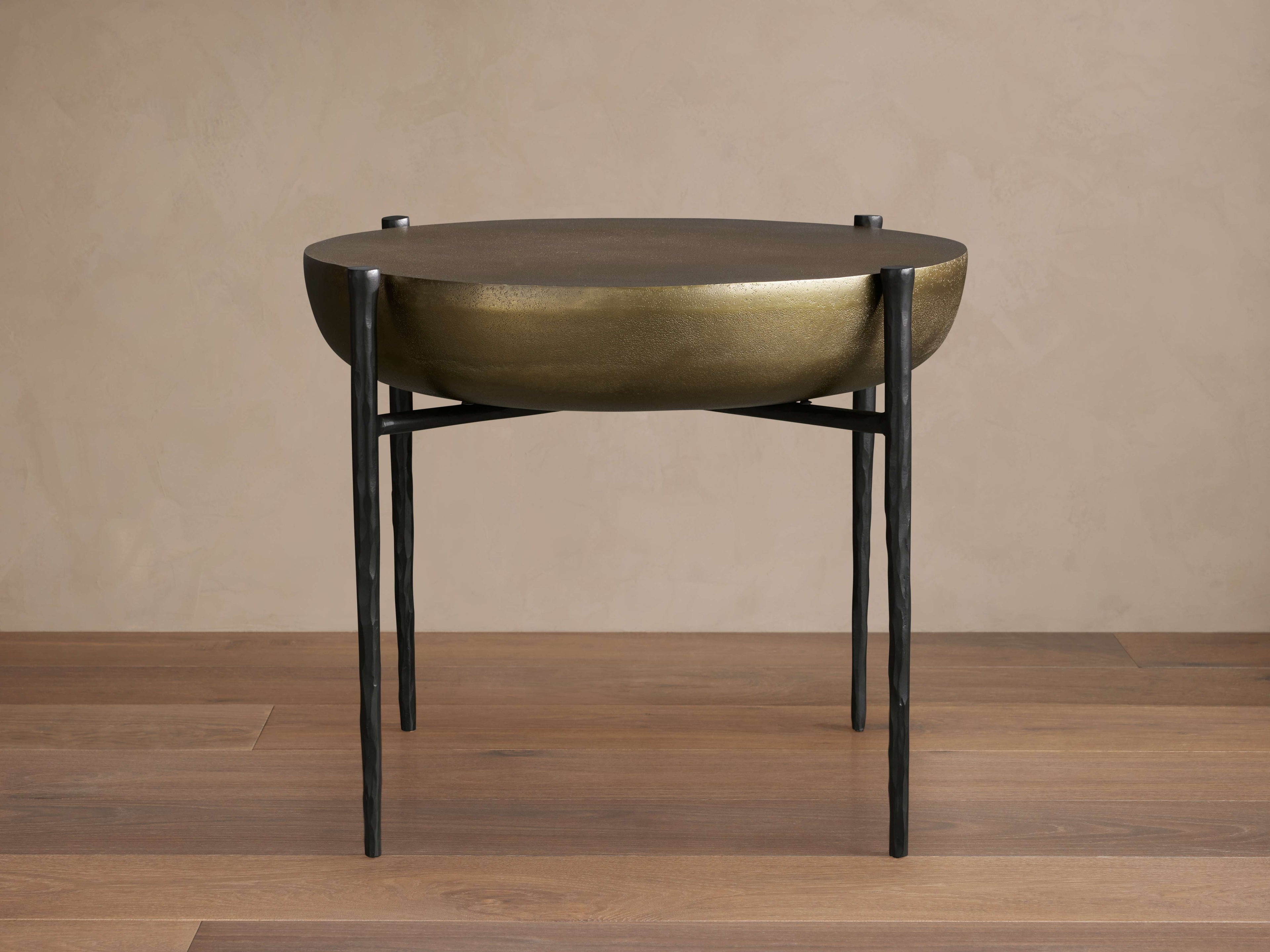 Donovan End Table in Antique Brass