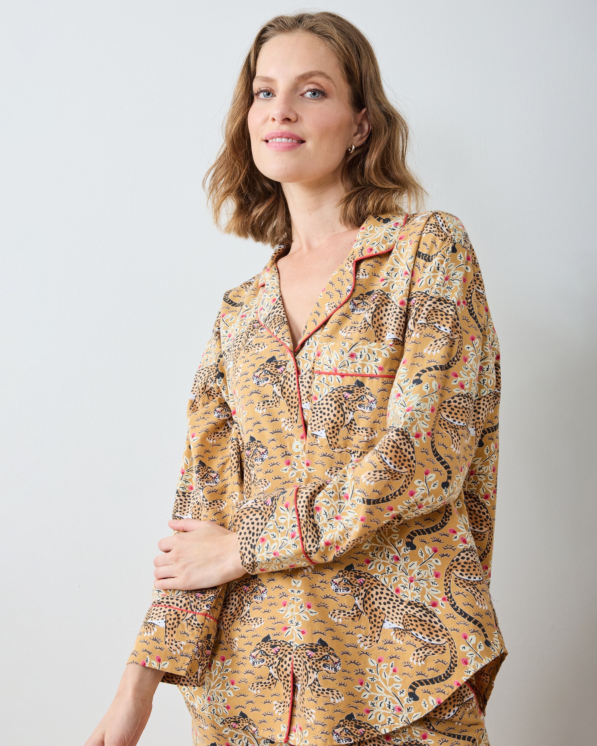 Bagheera - Petite Lightweight Flannel Long PJ Set - Tobacco