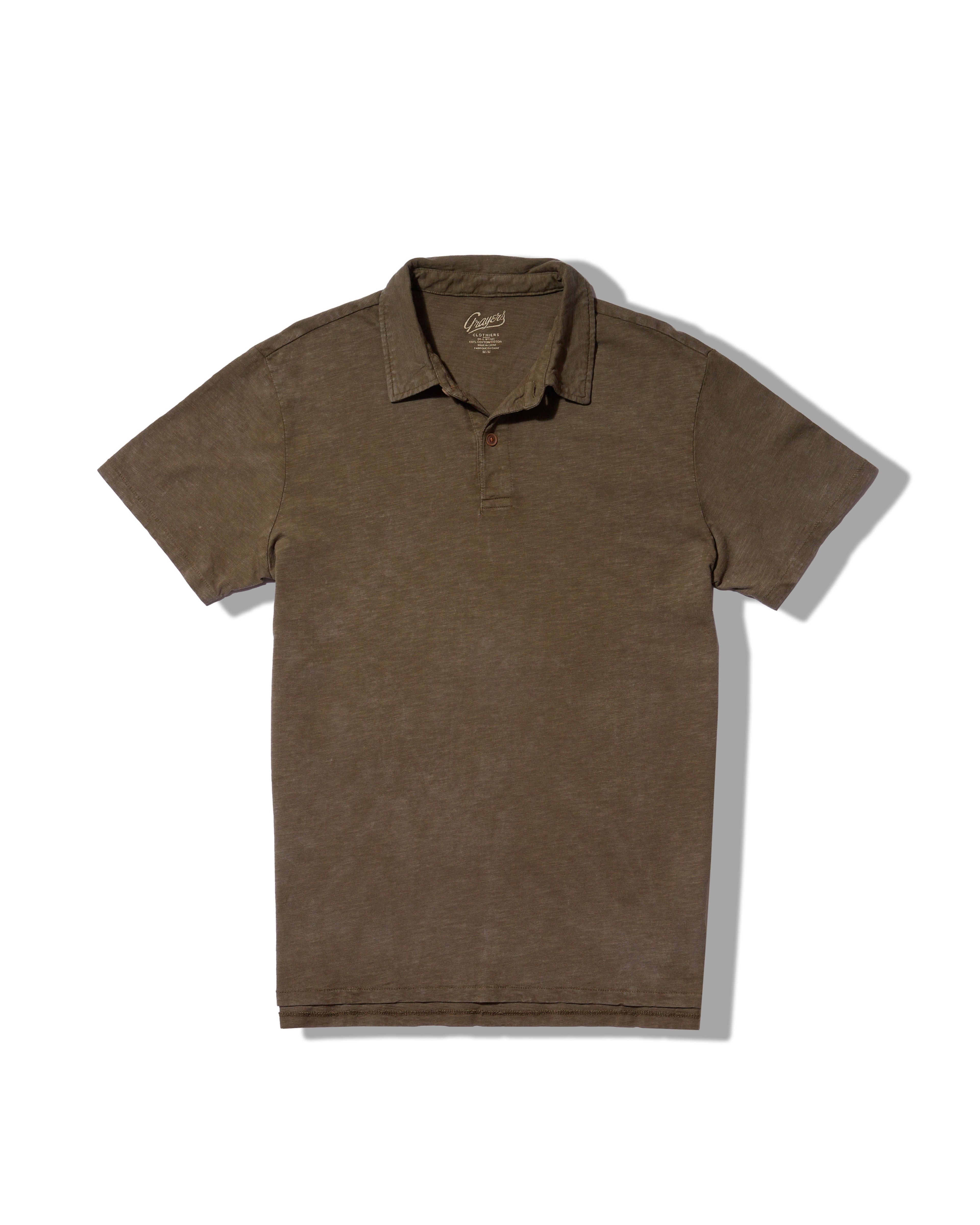 Sunwashed 2 Button Polo - Military Olive *