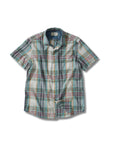 Livingstone's Classic Madras Plaid Short Sleeve Shirt - Lunar Rock Blue Tan *