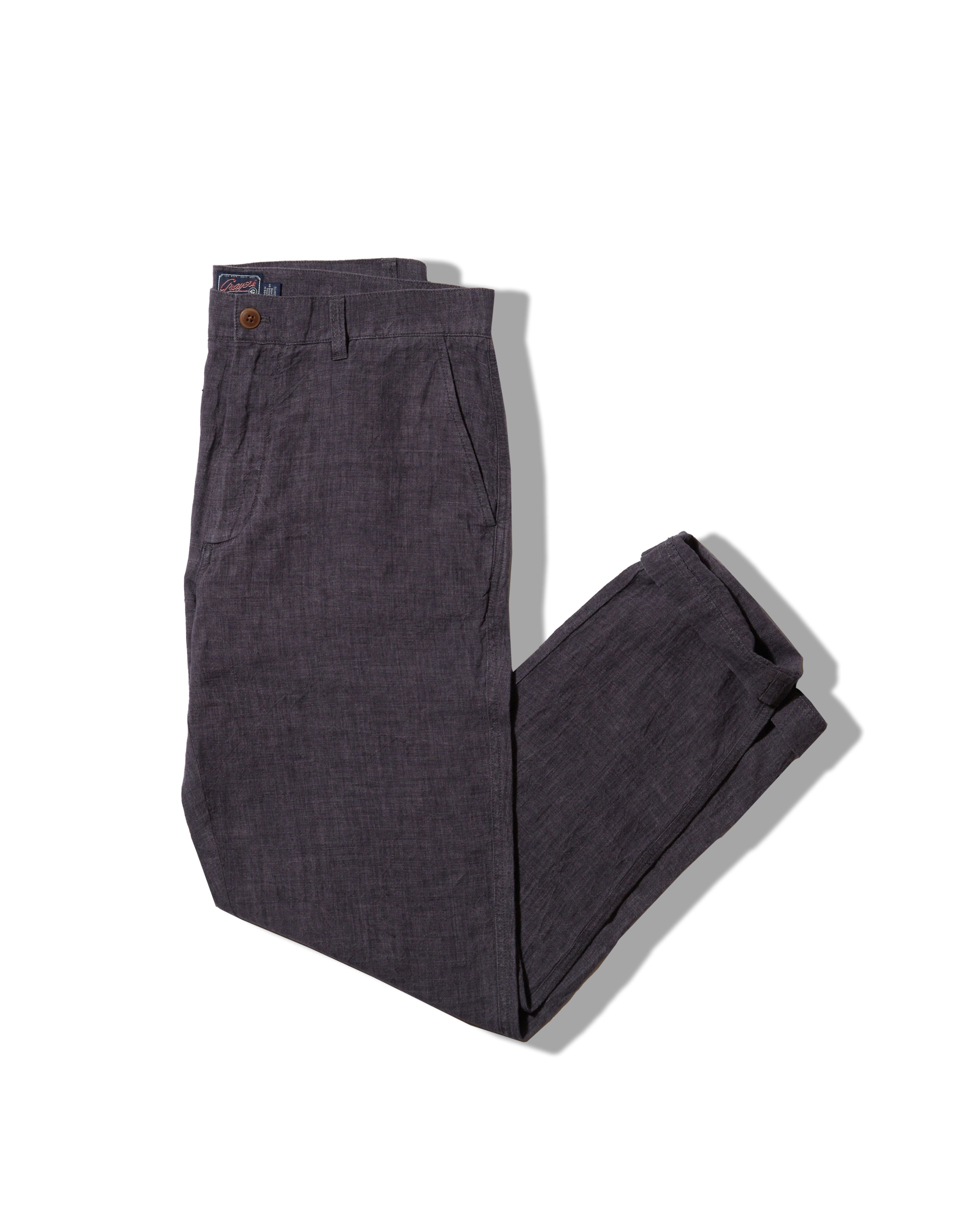 Aventura Washed Linen Pants - Charcoal