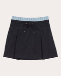 Ripstop Double-Waist Pleated Mini Skirt