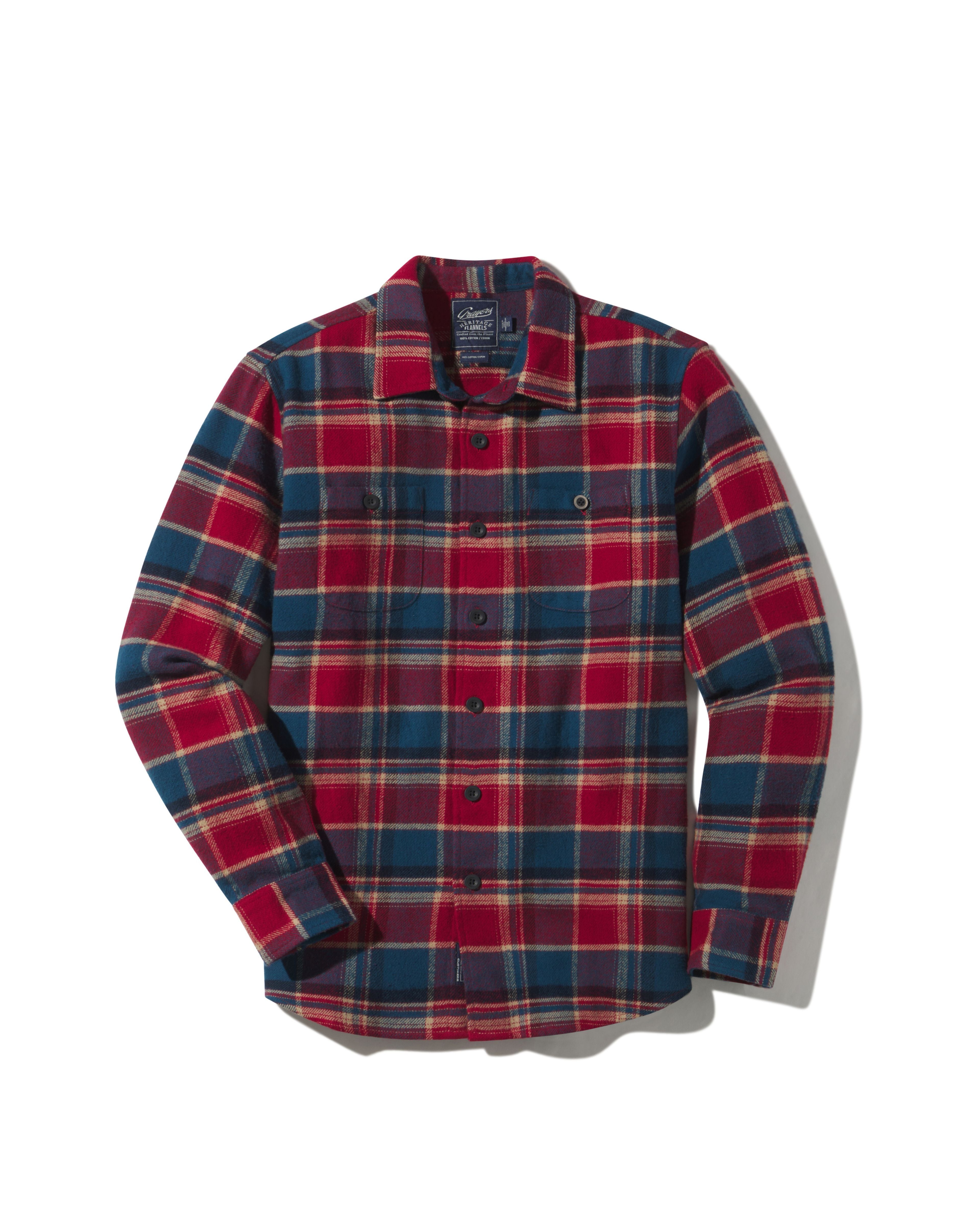 Scarboro Heritage Heavy Flannel  - Red Teal Plaid