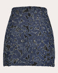 Luces Embroidered-Denim and Lace Mini Skirt