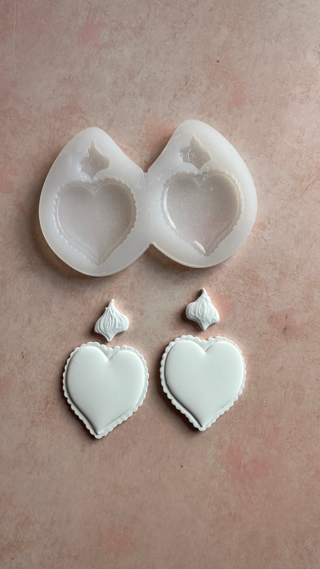 Flaming Heart Milagro Earrings Silicone mold Valentine