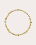 14K Two-Tone Gold Diamond Bead Bracelet