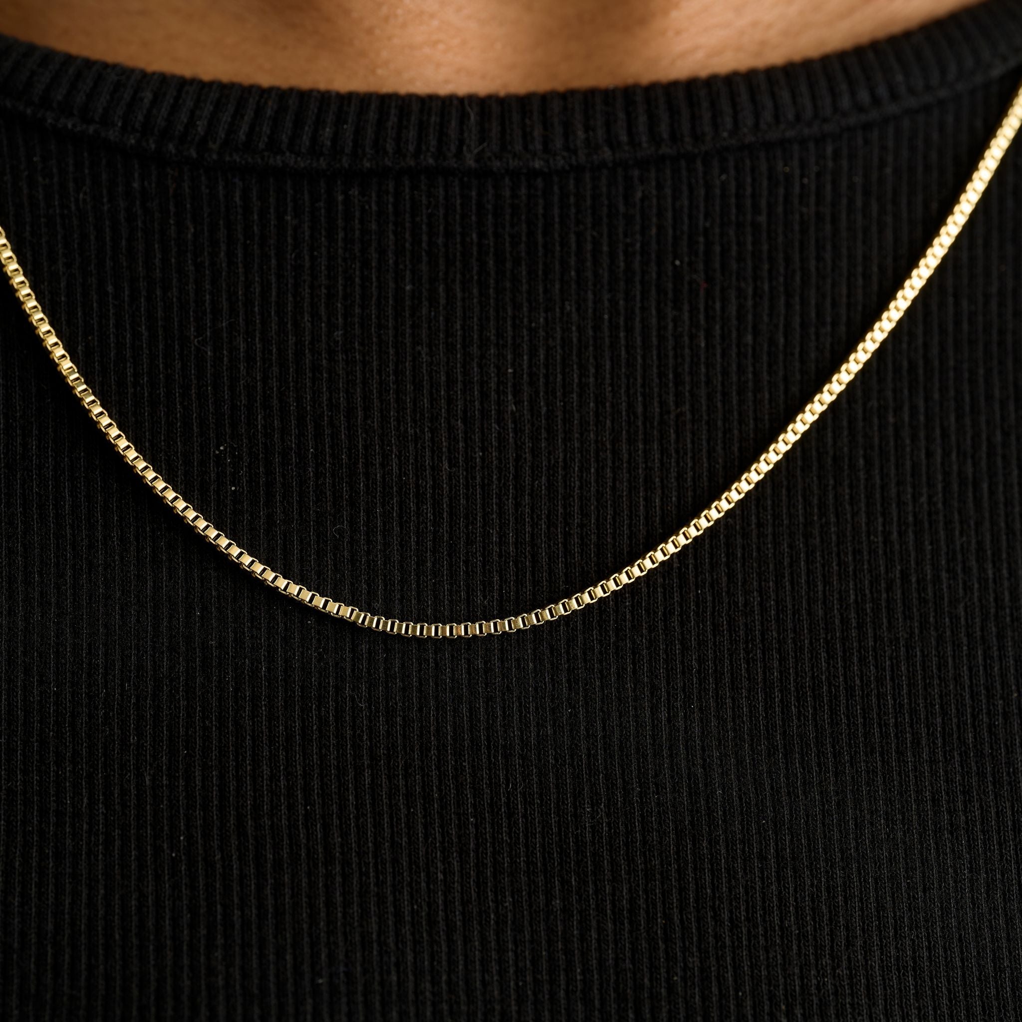 Micro Box Chain in Yellow Gold - 1.5mm
