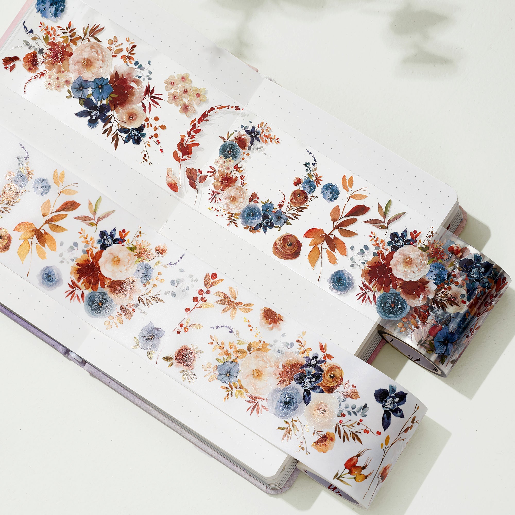 Dusty Blue & Cinnamon Wide Washi/PET Tape