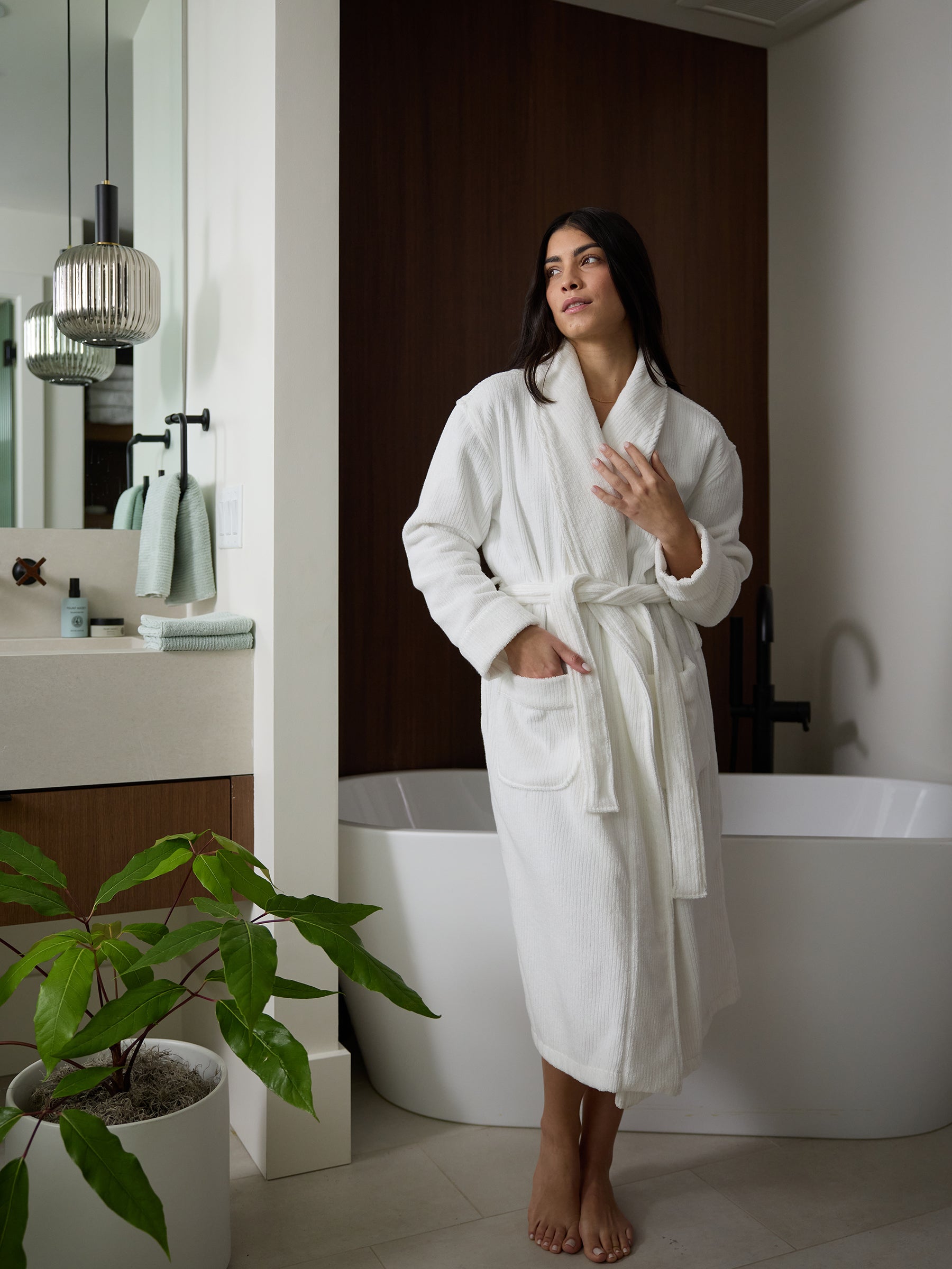 Ribbed Terry Bath Robe - Wholesale