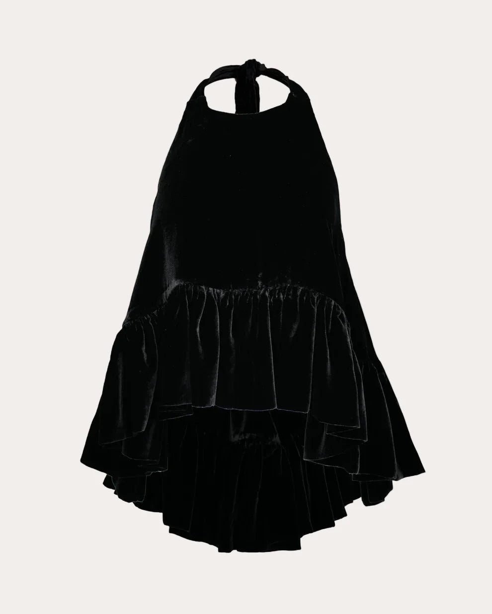 Winston Velvet Ruffle Halter Top