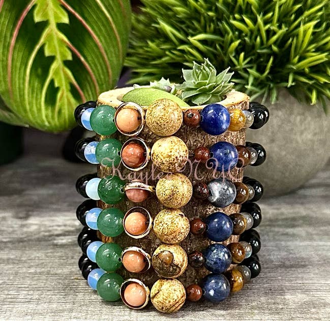 Solar System Natural Crystal Healing Stretch Bracelet 7.5”