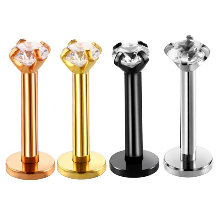 Alva Swarovski Crystal 16G Silver Barbell
