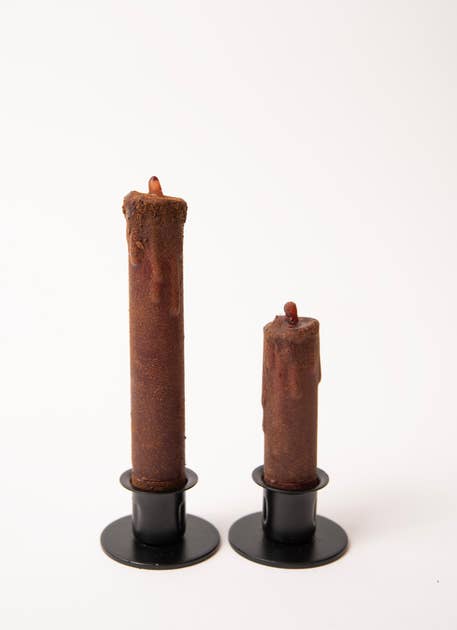 Primitive Brown LED Timer Taper Candle