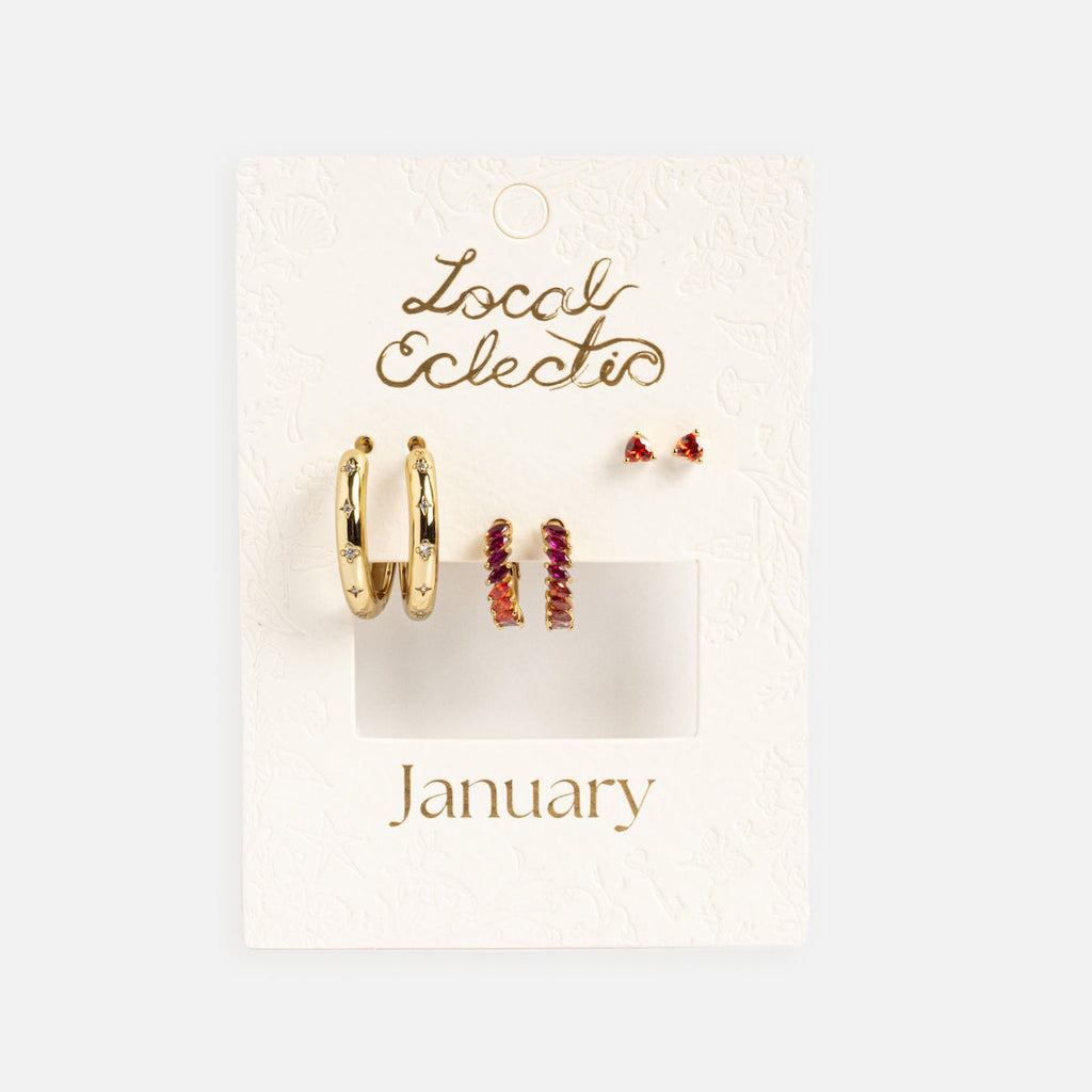 Bold Birthstone Earring Set