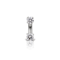 Prong Set Cubic Zirconia Rook Barbell