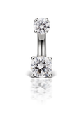 Cubic Zirconia Prong Solitaire Barbell