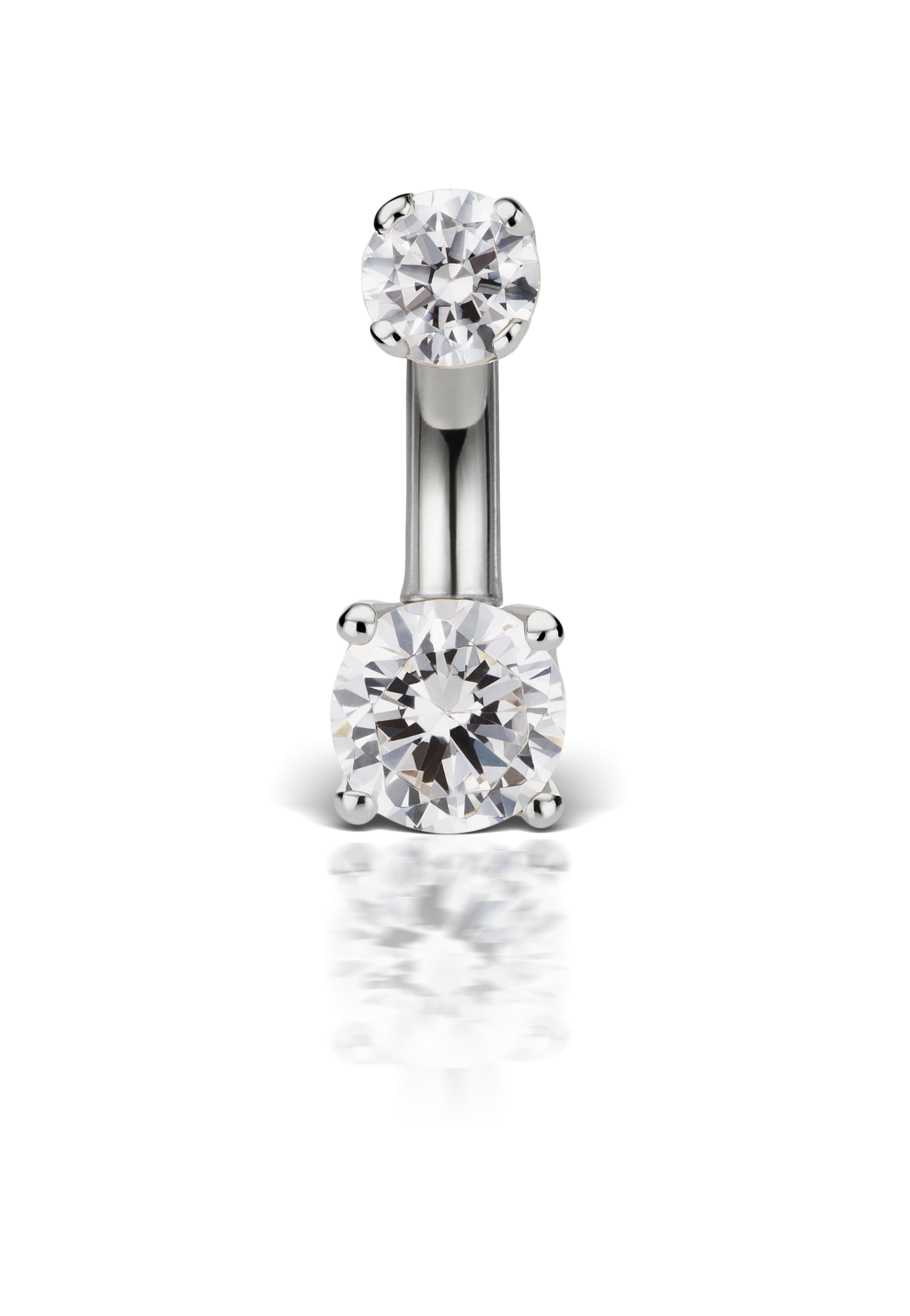 Cubic Zirconia Prong Solitaire Barbell